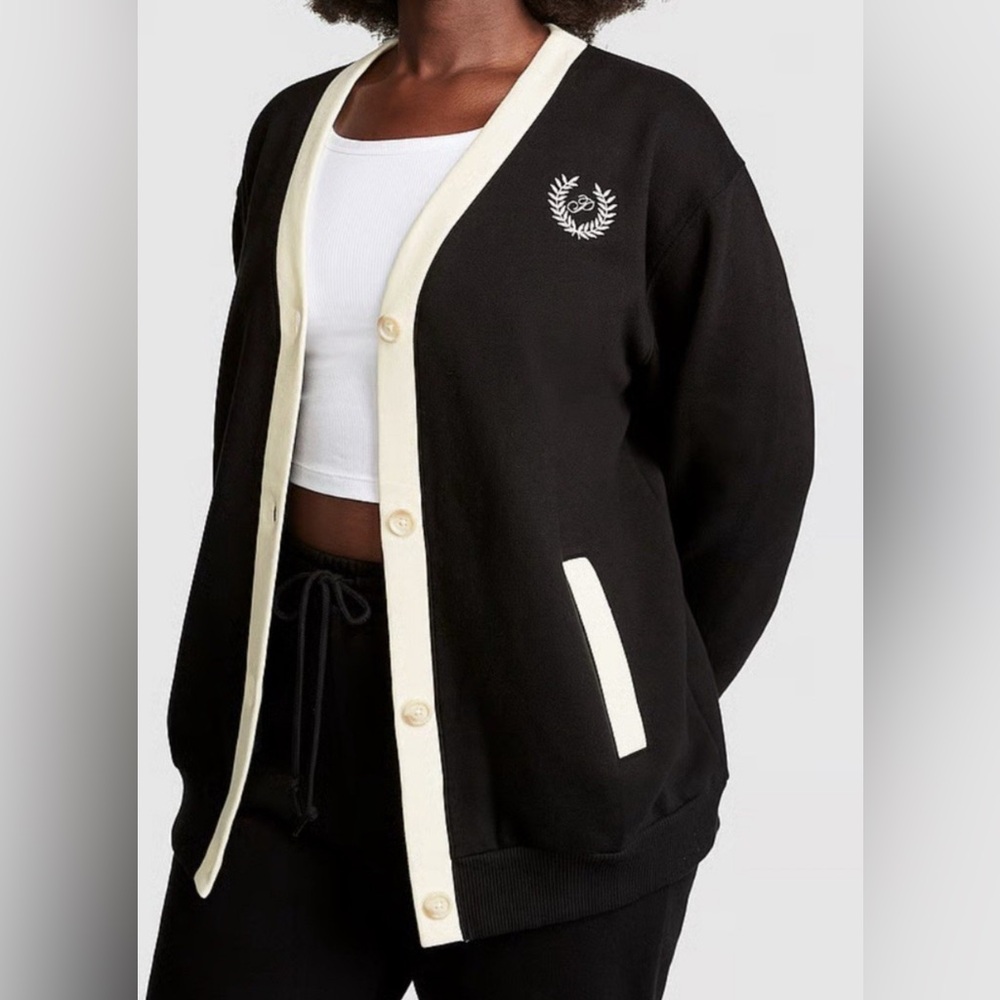 Victoria’s Secret PINK Women’s Premium Boyfriend Cardigan Black Size Medium